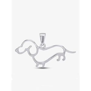 Wiener Dog Dachshund Dog Charm 14k Gold Plated Silver